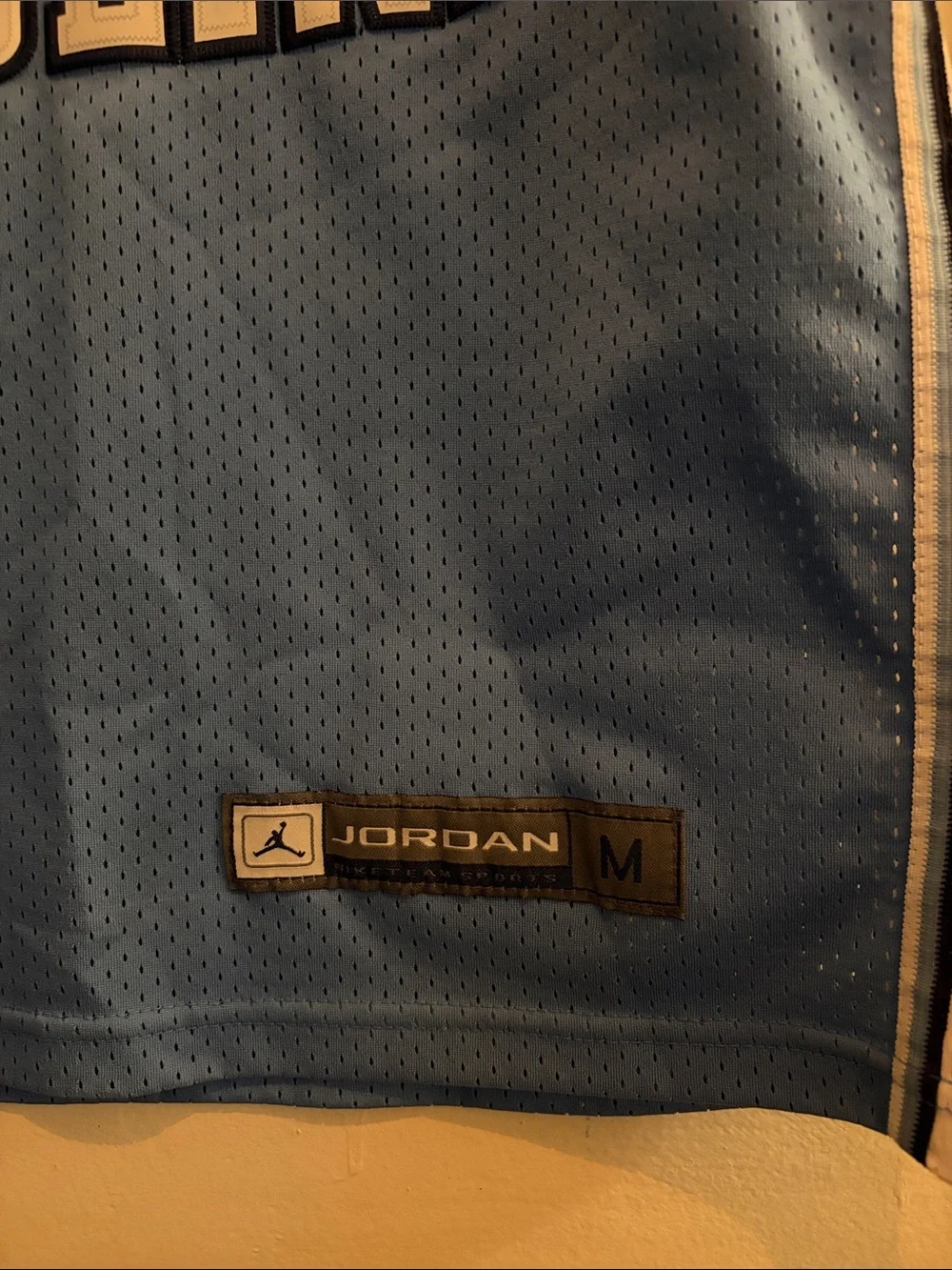 Jordan Light Blue and White North Carolina #23 Basketball Jersey